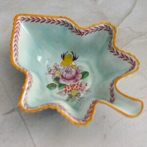 Vintage Adams Pottery Chelsea Sprays Leaf Shaped Trinket Dish Decor England